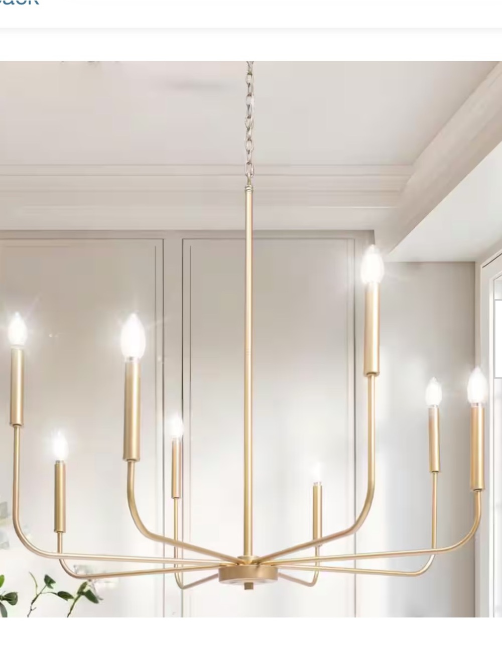 Modern 31.5 in. 8-Light Gold Candlestick Chandelier Living Room, Dining Room